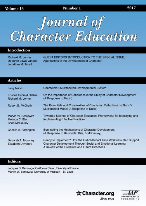 Cover of the book Journal of Character Education Issue by , Information Age Publishing