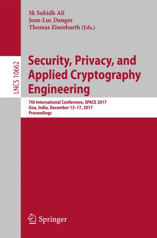 Cover of the book Security, Privacy, and Applied Cryptography Engineering by , Springer International Publishing