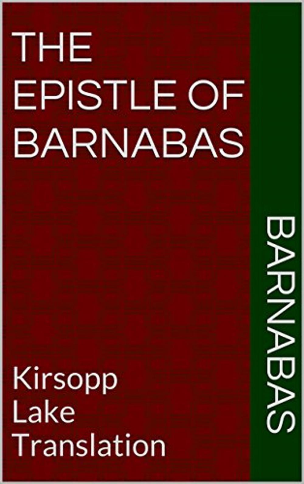 Big bigCover of The Epistle of Barnabas