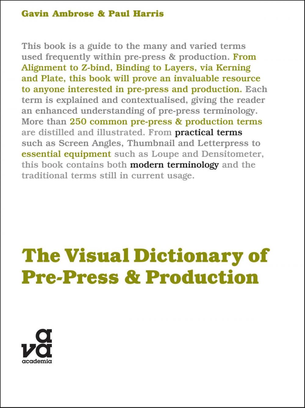 Big bigCover of The Visual Dictionary of Pre-press and Production