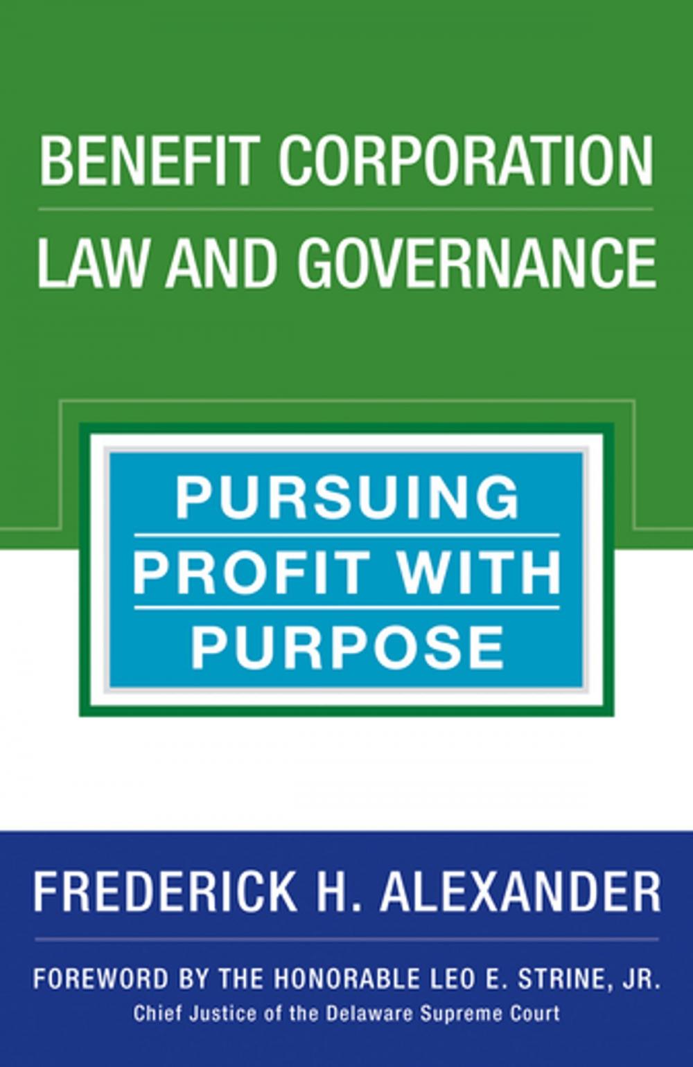 Big bigCover of Benefit Corporation Law and Governance