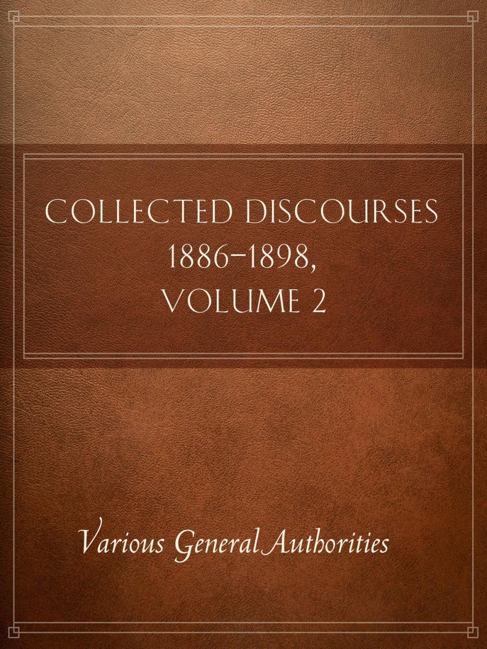 Big bigCover of Collected Discourses 1886-1898, Volume 2