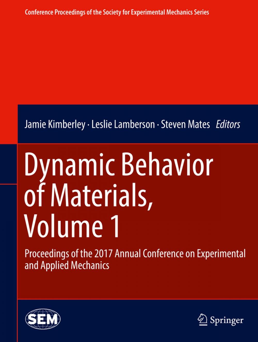 Big bigCover of Dynamic Behavior of Materials, Volume 1