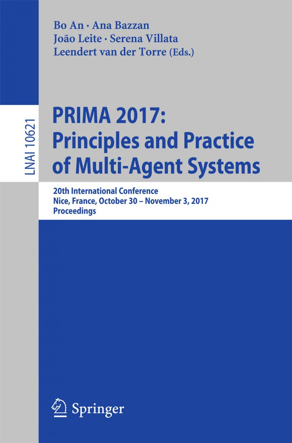 Big bigCover of PRIMA 2017: Principles and Practice of Multi-Agent Systems