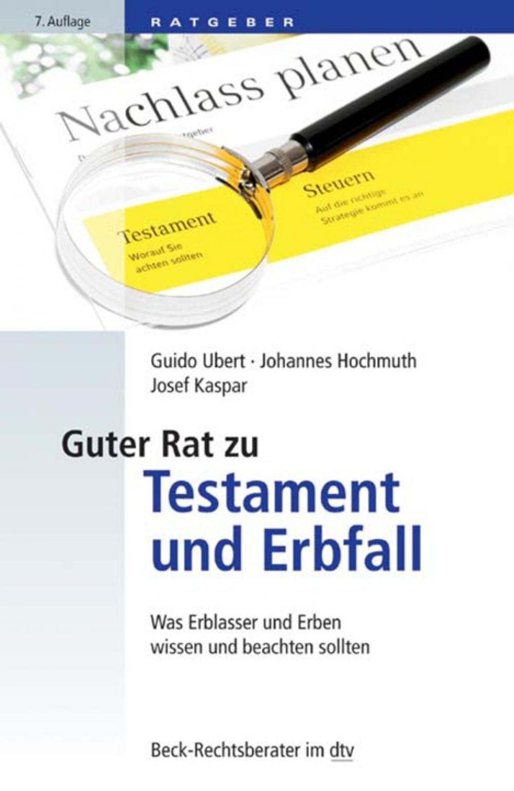 Big bigCover of Guter Rat zu Testament und Erbfall