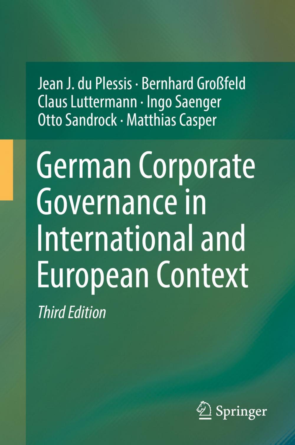 Big bigCover of German Corporate Governance in International and European Context