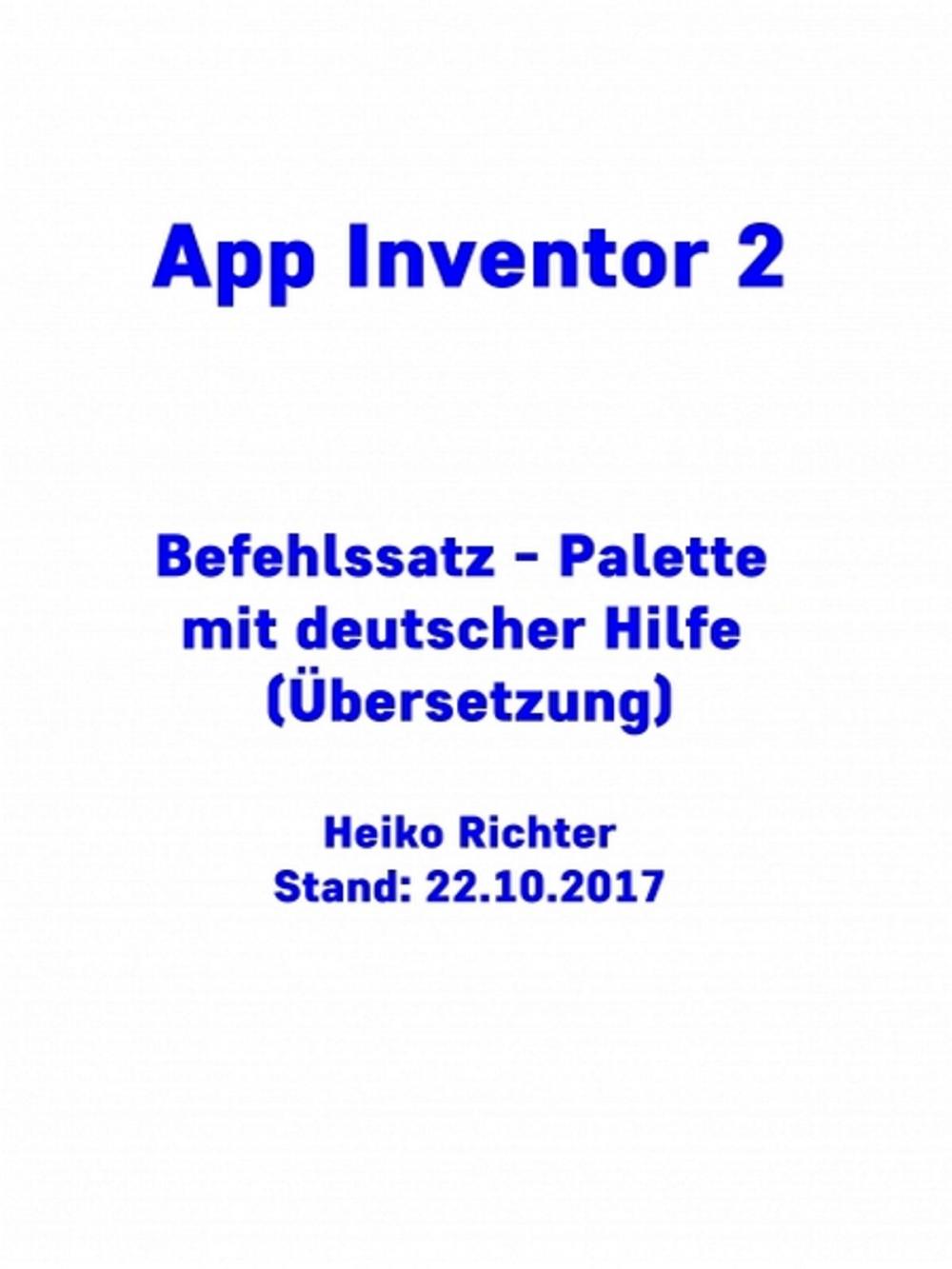 Big bigCover of AppInventor2 Befehlssatz