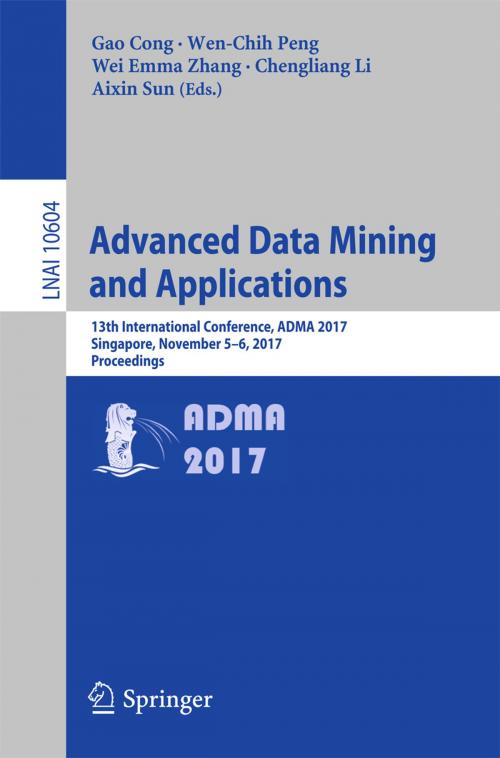 Cover of the book Advanced Data Mining and Applications by , Springer International Publishing