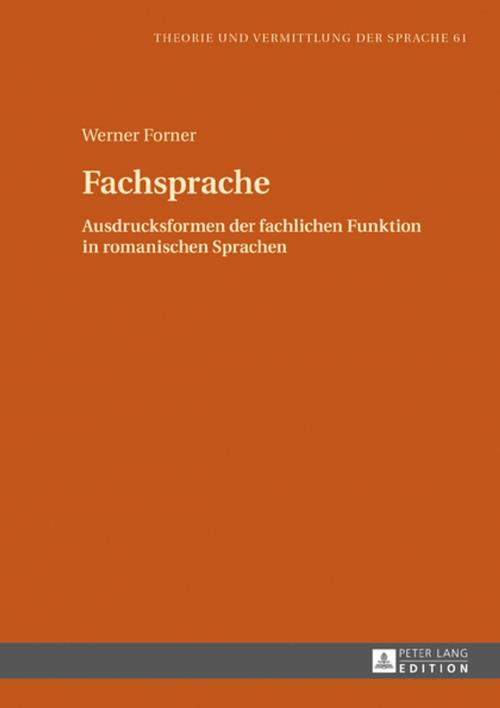 Cover of the book Fachsprache by Werner Forner, Peter Lang