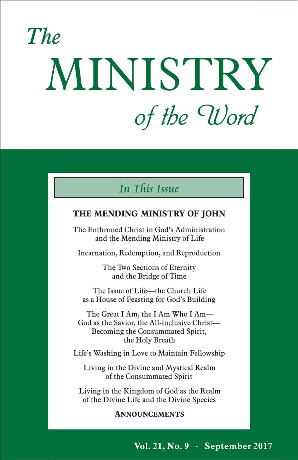 Big bigCover of The Ministry of the Word, Vol. 21, No. 9