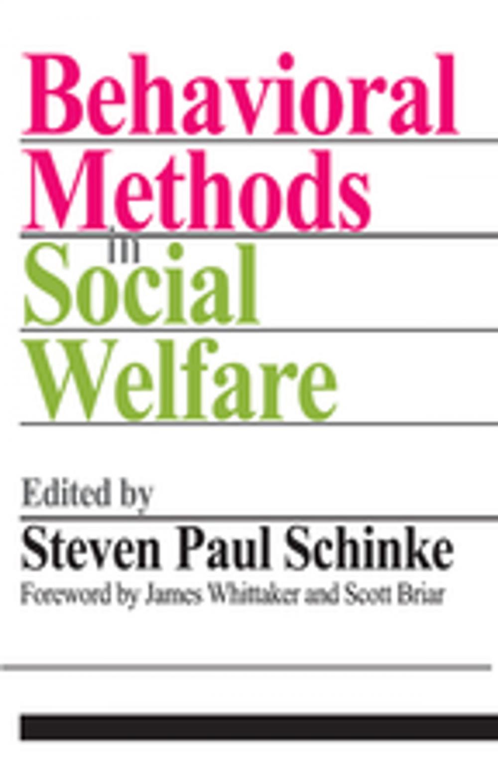 Big bigCover of Behavioral Methods in Social Welfare