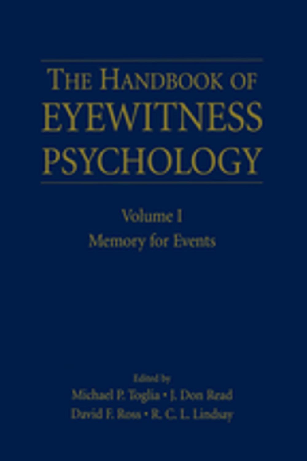 Big bigCover of The Handbook of Eyewitness Psychology: Volume I