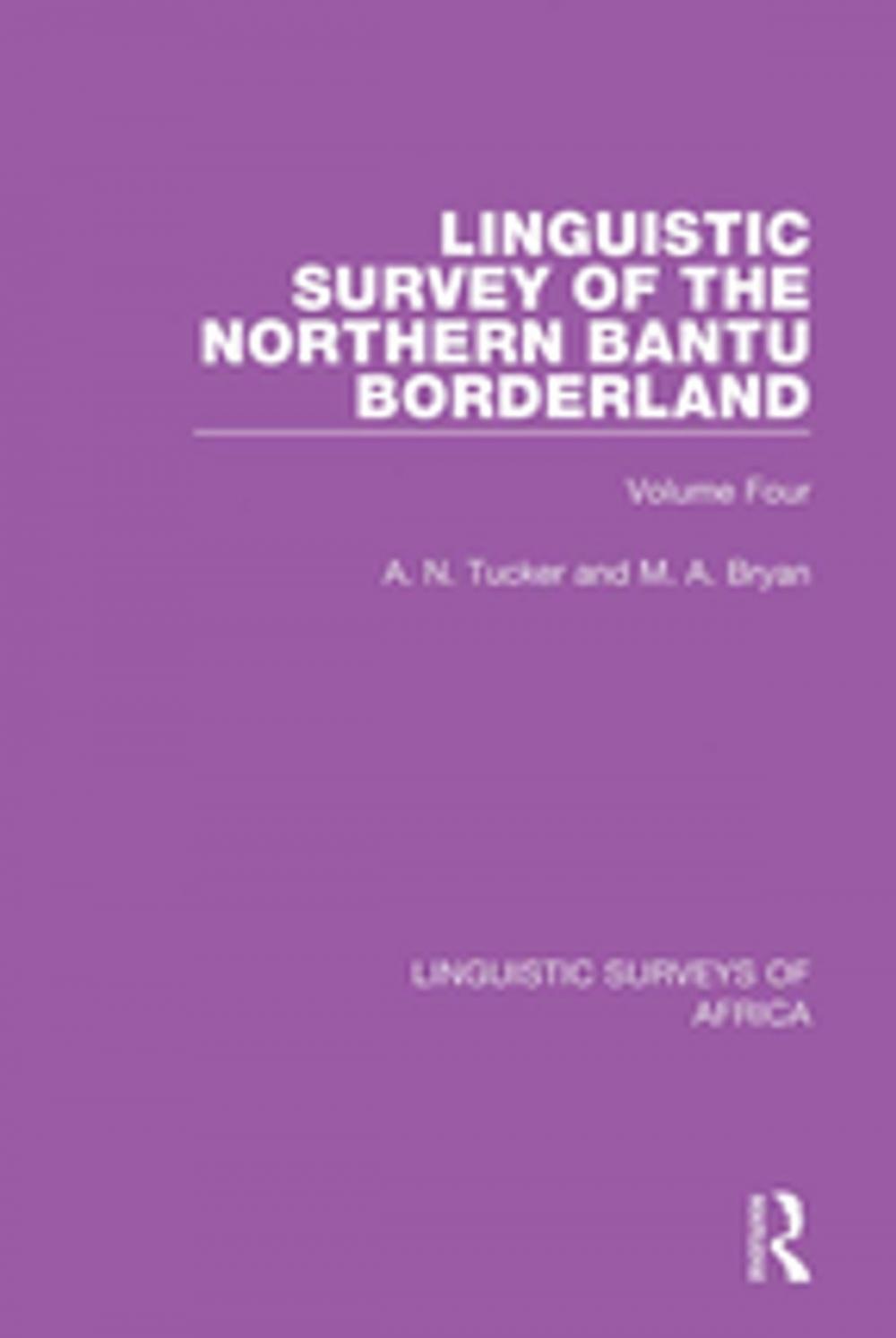 Big bigCover of Linguistic Survey of the Northern Bantu Borderland