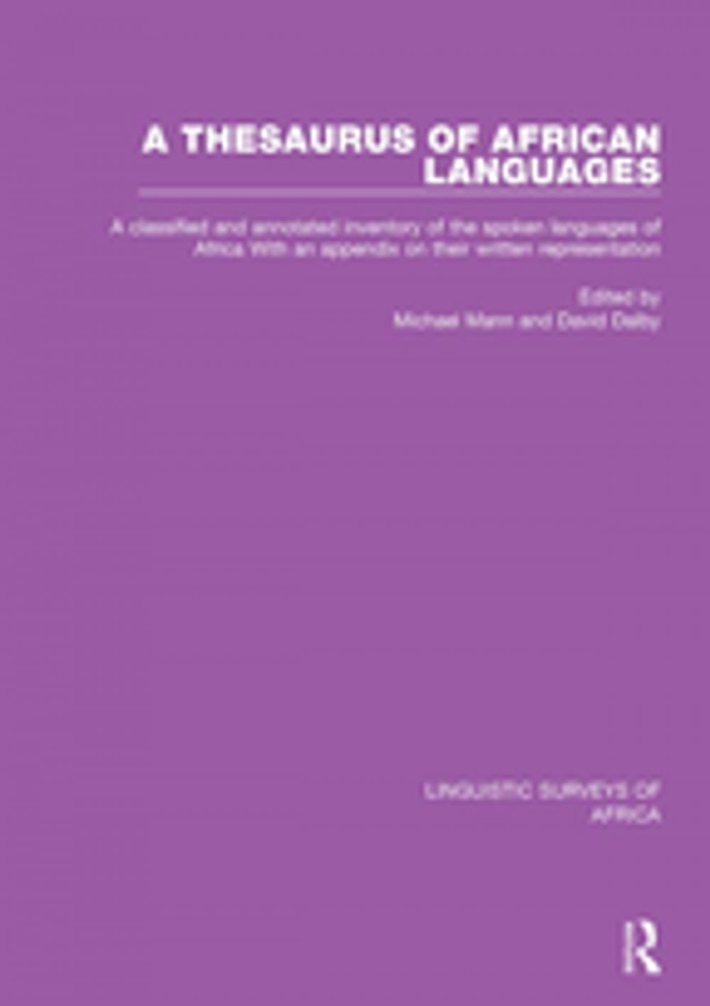 Big bigCover of A Thesaurus of African Languages