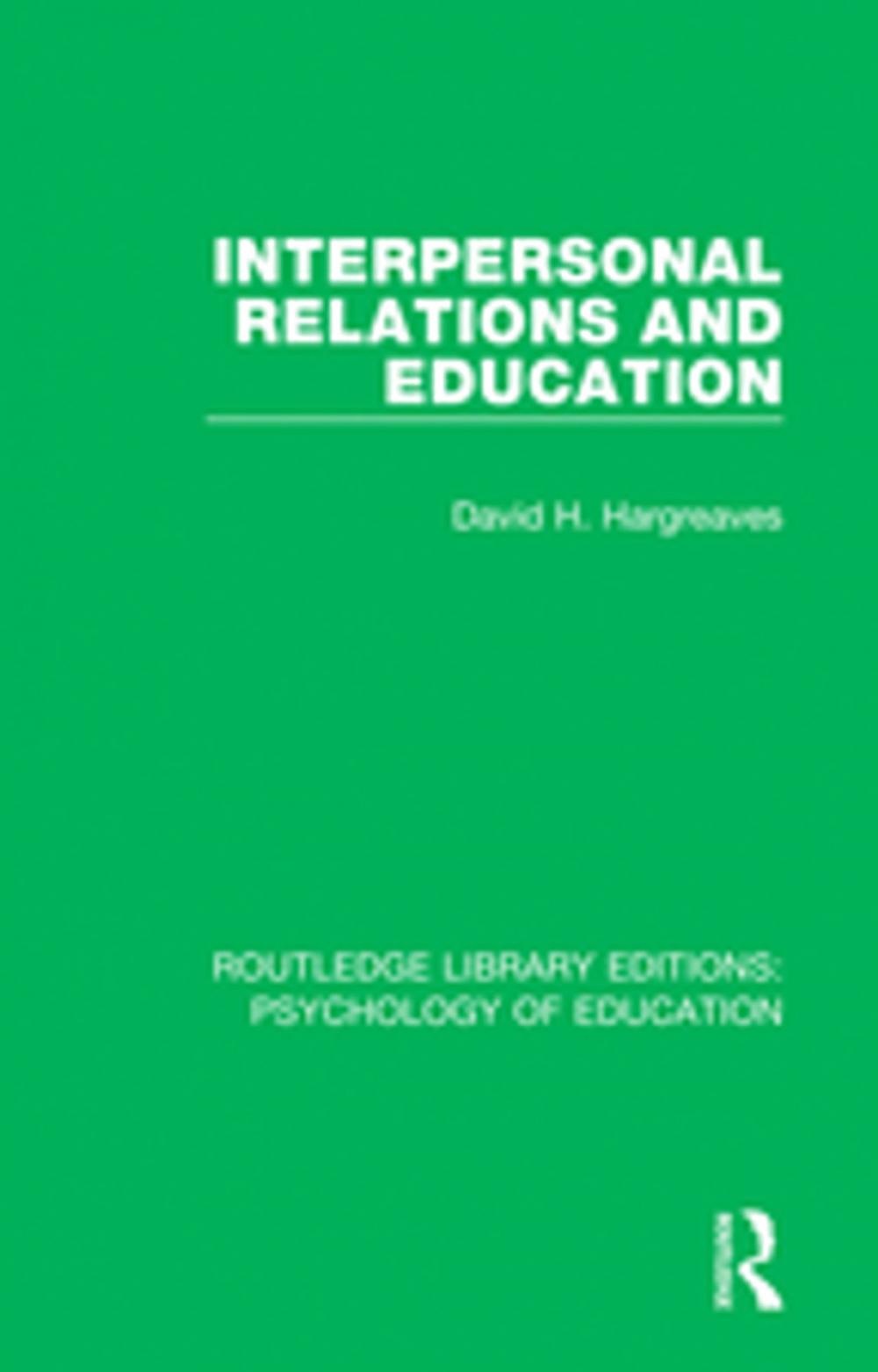 Big bigCover of Interpersonal Relations and Education