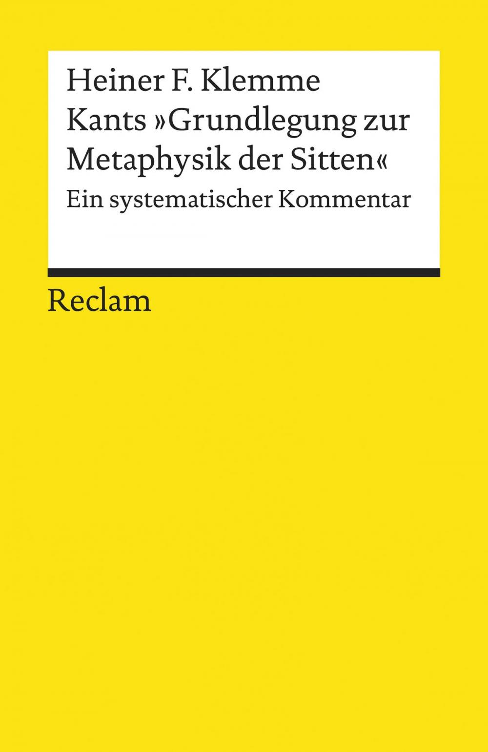 Big bigCover of Kants "Grundlegung zur Metaphysik der Sitten"