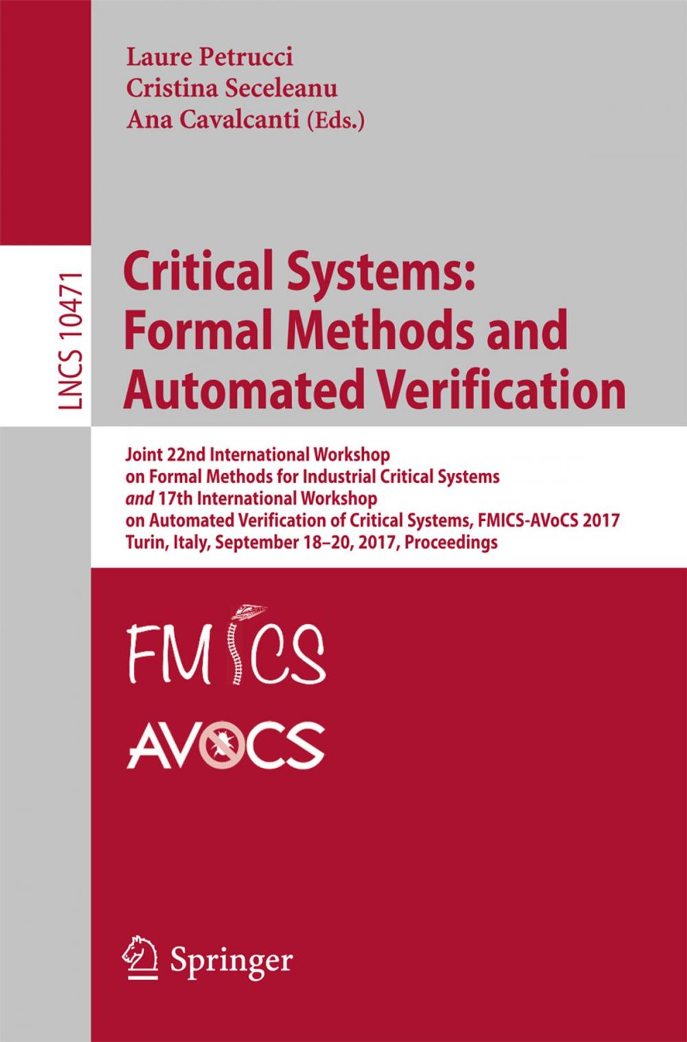 Big bigCover of Critical Systems: Formal Methods and Automated Verification