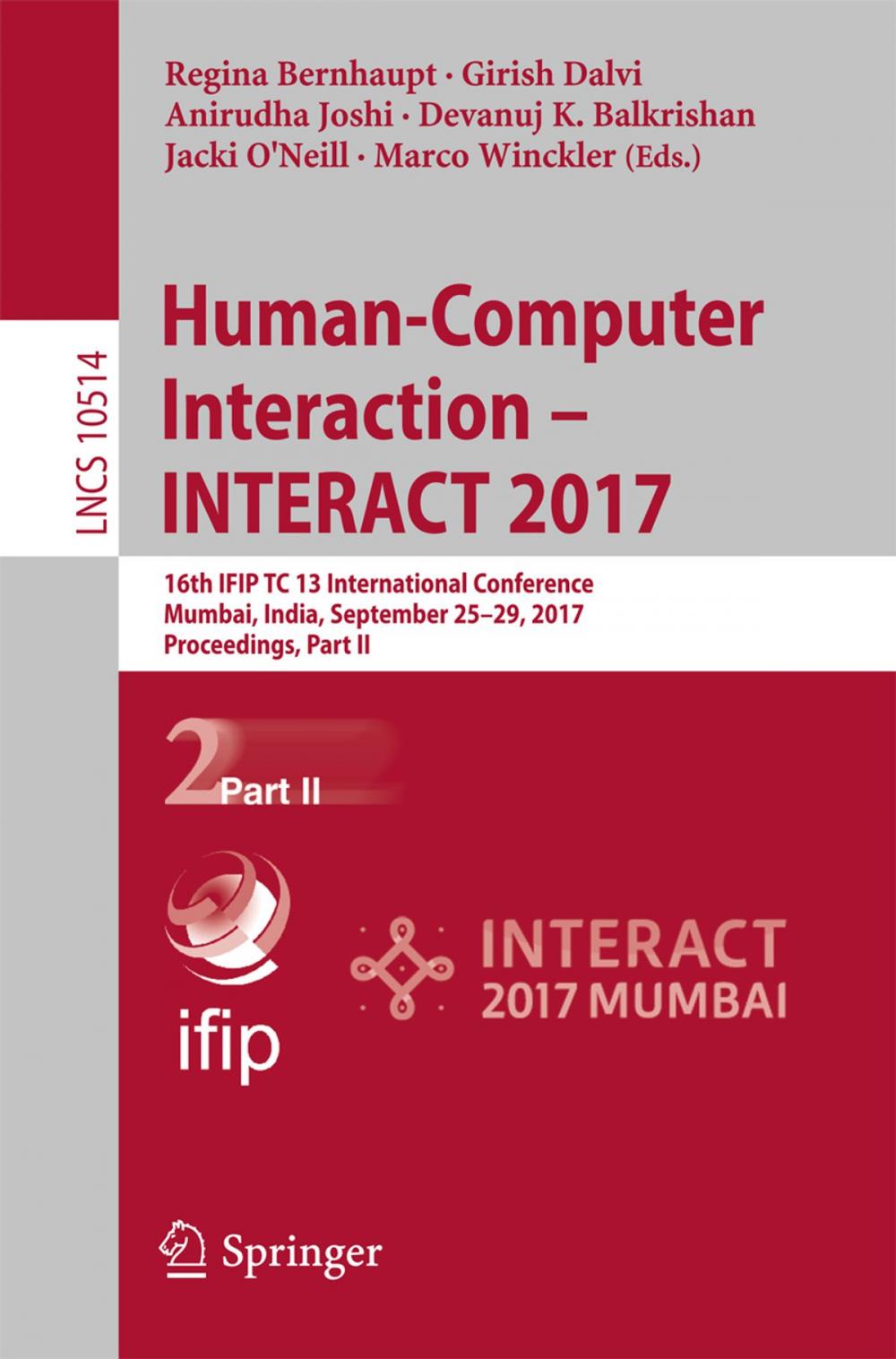 Big bigCover of Human-Computer Interaction - INTERACT 2017