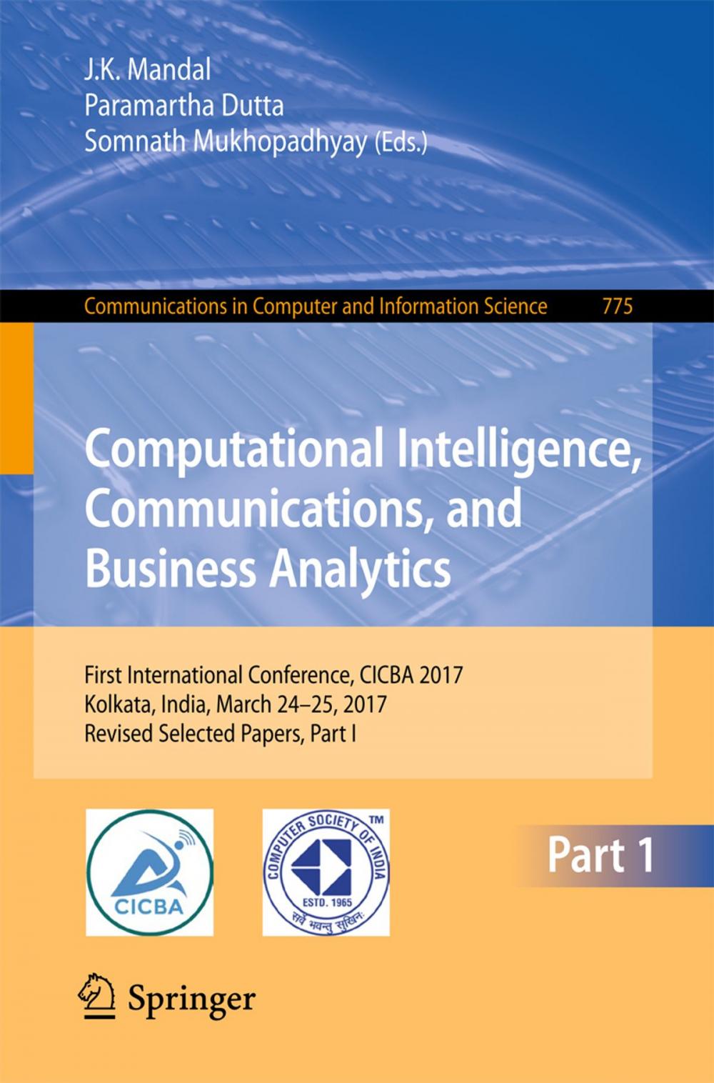 Big bigCover of Computational Intelligence, Communications, and Business Analytics