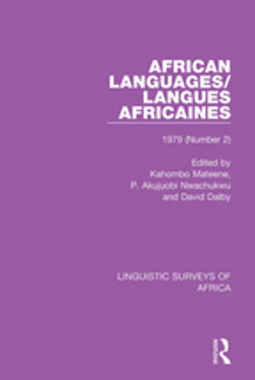 Cover of the book African Languages/Langues Africaines by , Taylor and Francis