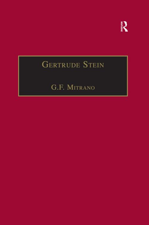 Cover of the book Gertrude Stein by G.F. Mitrano, Taylor and Francis