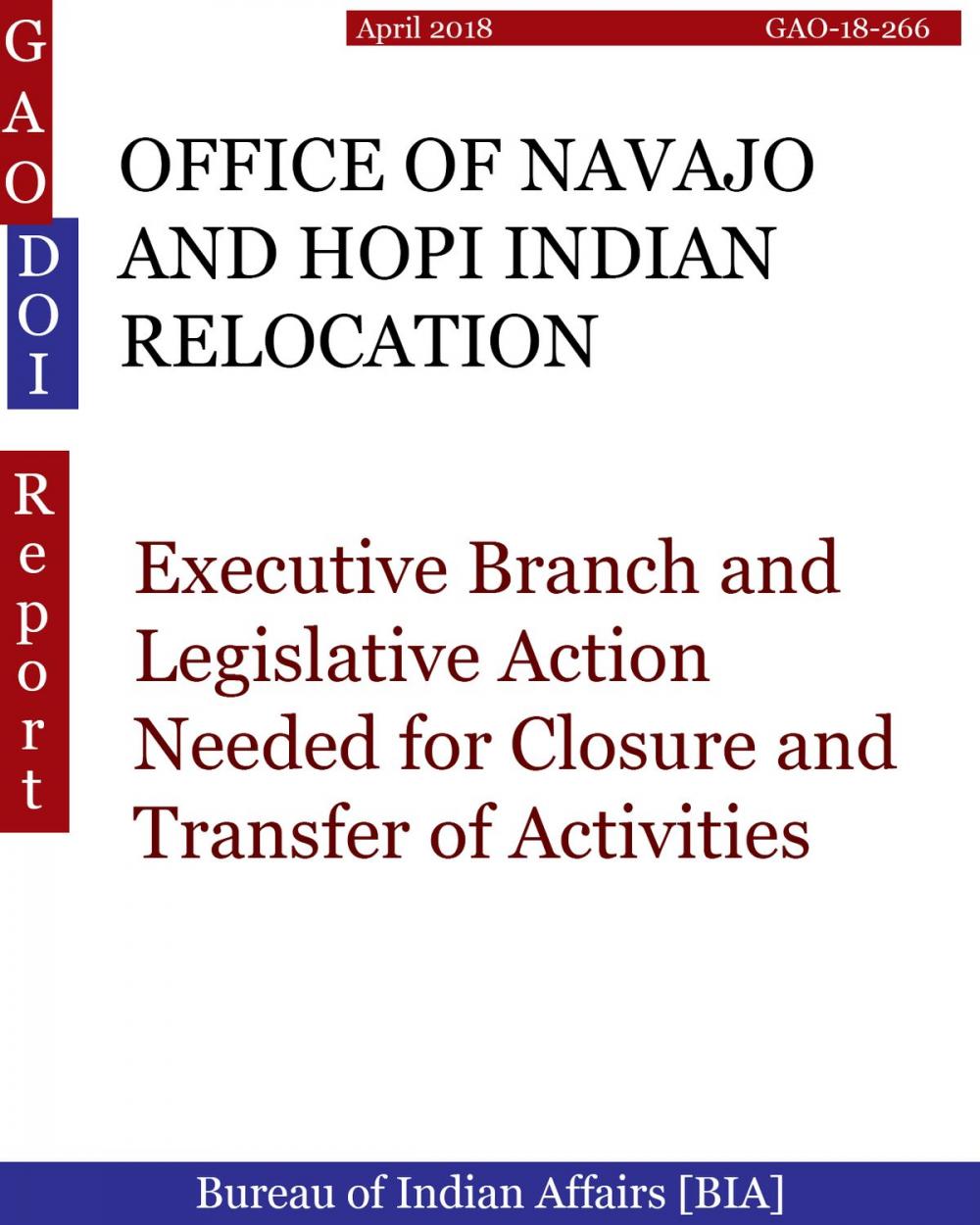 Big bigCover of OFFICE OF NAVAJO AND HOPI INDIAN RELOCATION