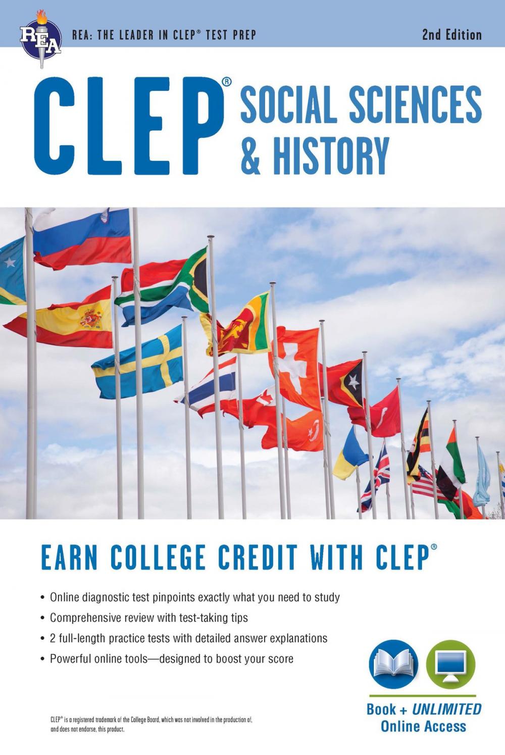 Big bigCover of CLEP® Social Sciences & History Book + Online, 2nd Ed.