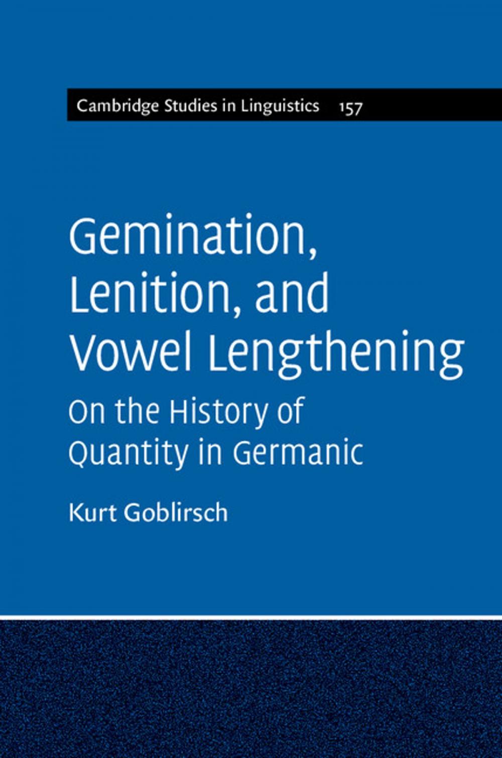Big bigCover of Gemination, Lenition, and Vowel Lengthening: Volume 157