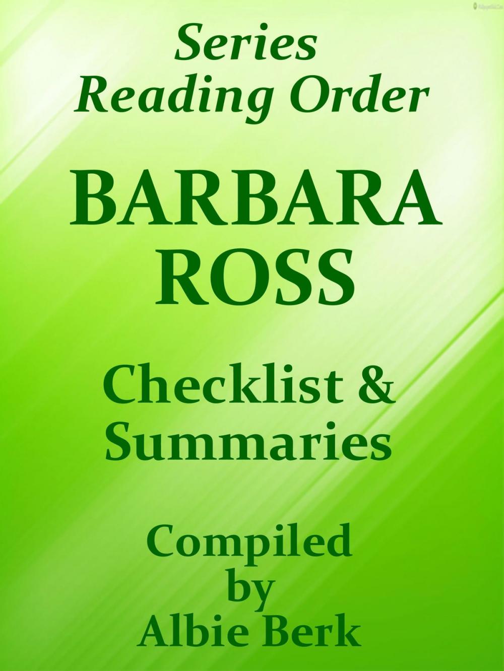 Big bigCover of Barbara Ross: Series Reading Order - with Summaries & Checklist