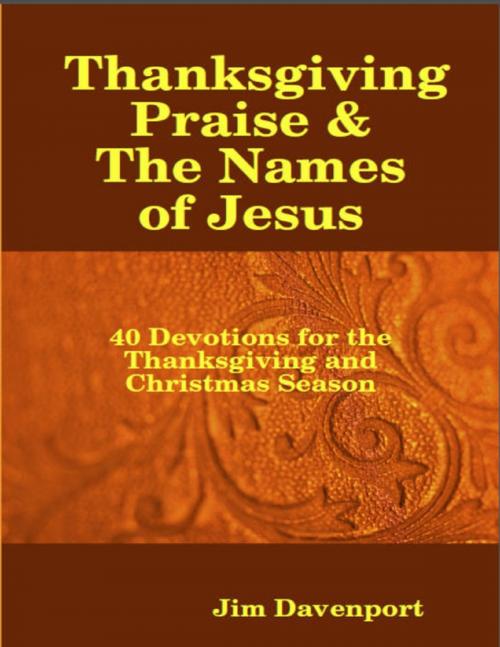 Cover of the book Thanksgiving Praise & the Names of Jesus - 40 Devotions for the Thanksgiving and Christmas Season by Jim Davenport, Lulu.com