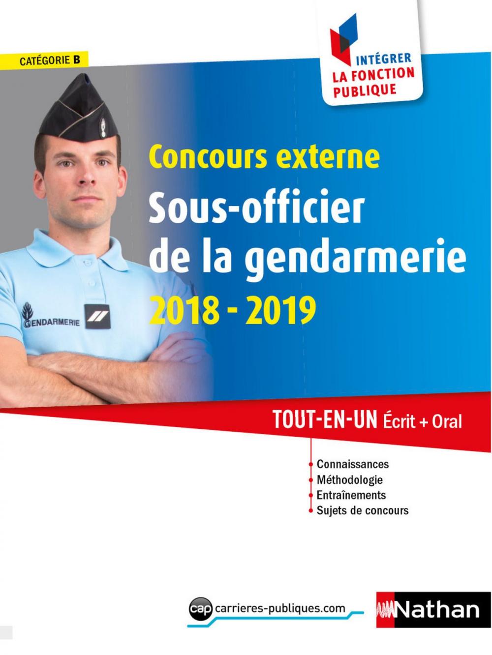 Big bigCover of Concours externe Sous-officier de la gendarmerie- Catégorie B - Intégrer la fonction publique - 2018-2019