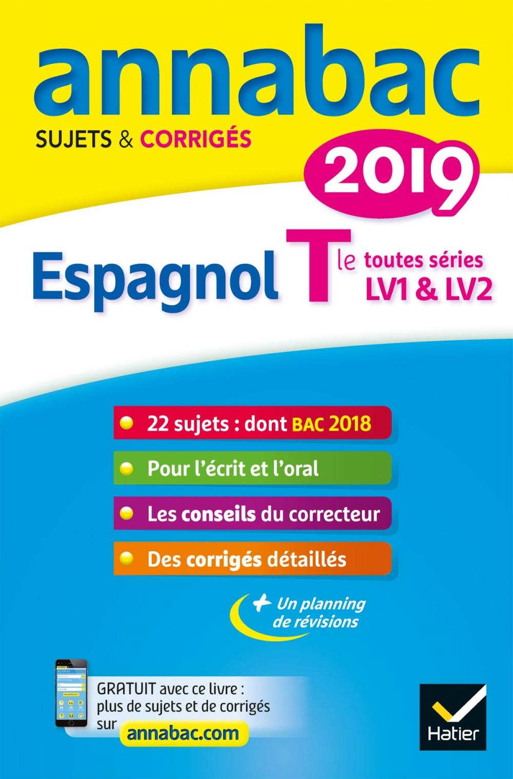 Big bigCover of Annales Annabac 2019 Espagnol Tle LV1 et LV2