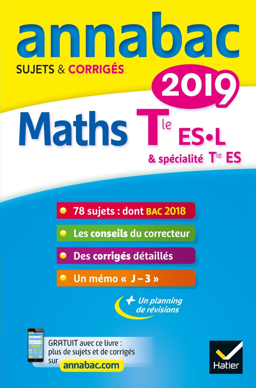 Big bigCover of Annales Annabac 2019 Maths Tle ES, L