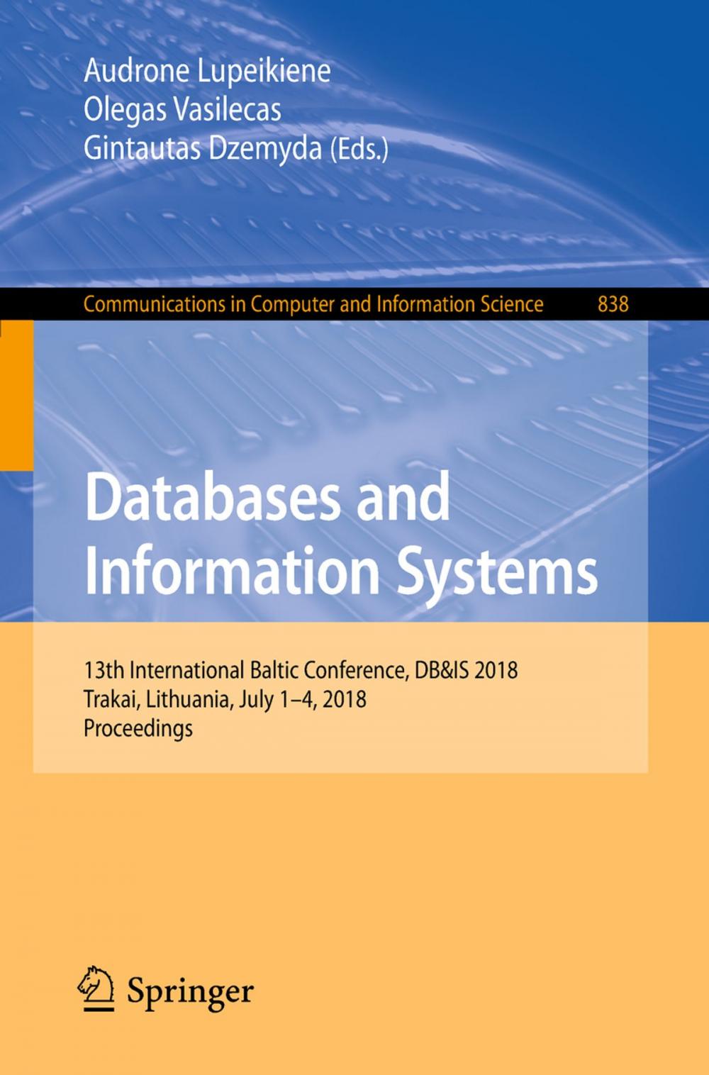 Big bigCover of Databases and Information Systems