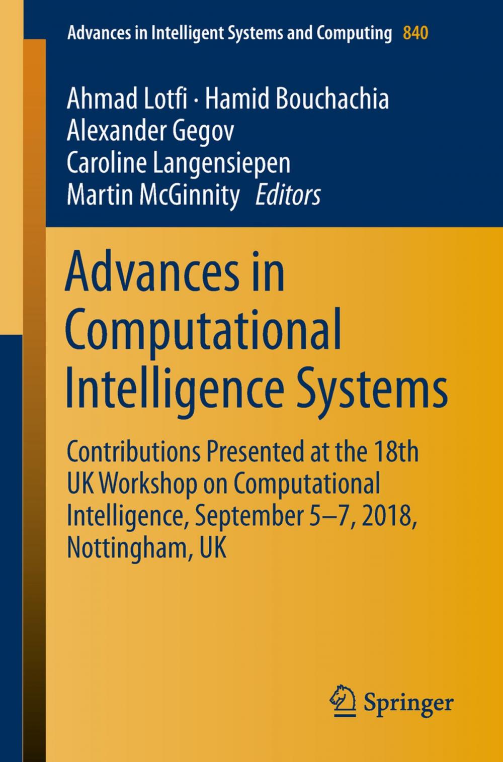 Big bigCover of Advances in Computational Intelligence Systems