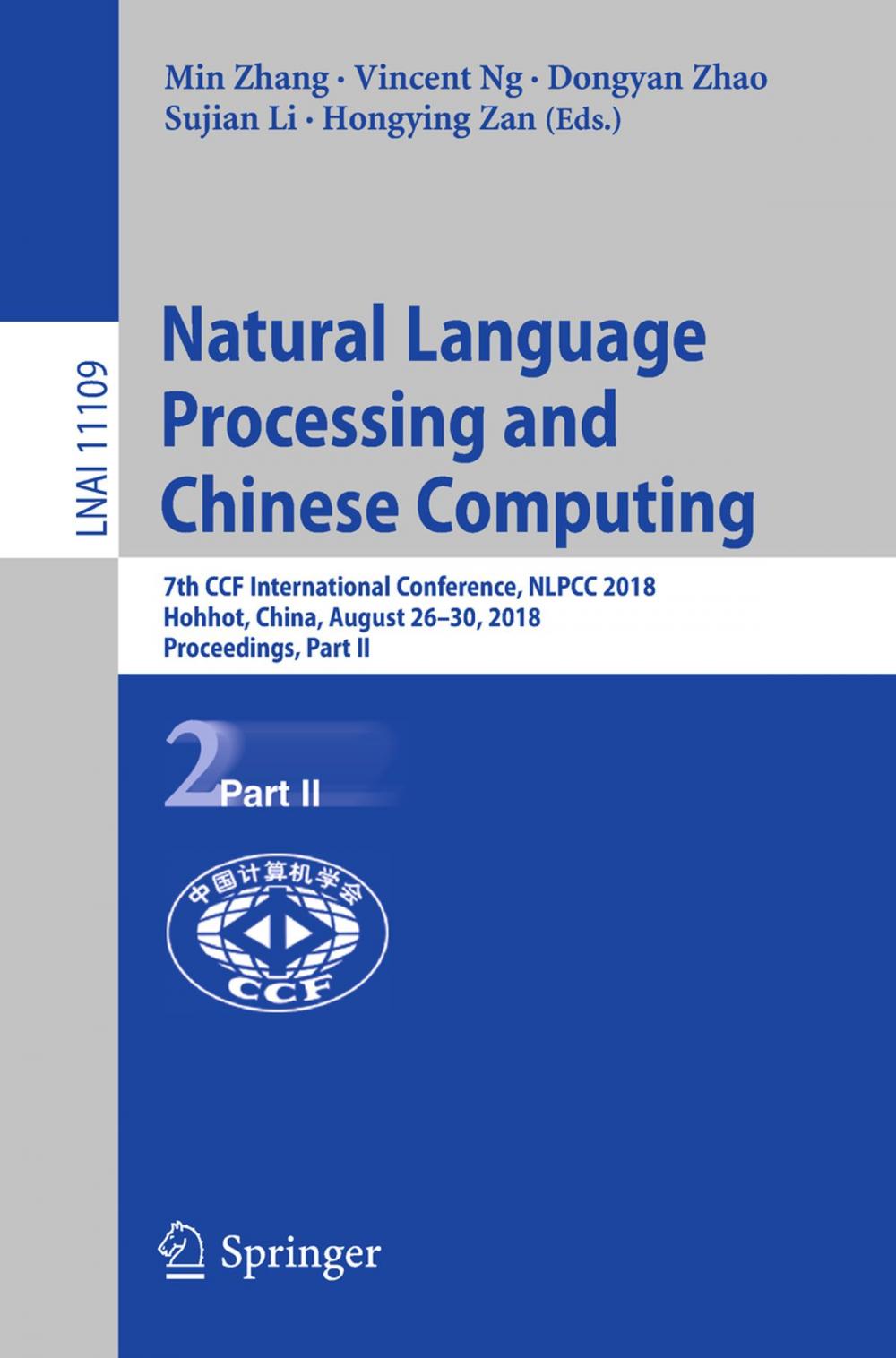 Big bigCover of Natural Language Processing and Chinese Computing