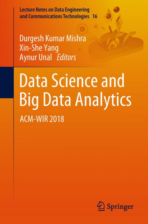 Cover of the book Data Science and Big Data Analytics by , Springer Singapore