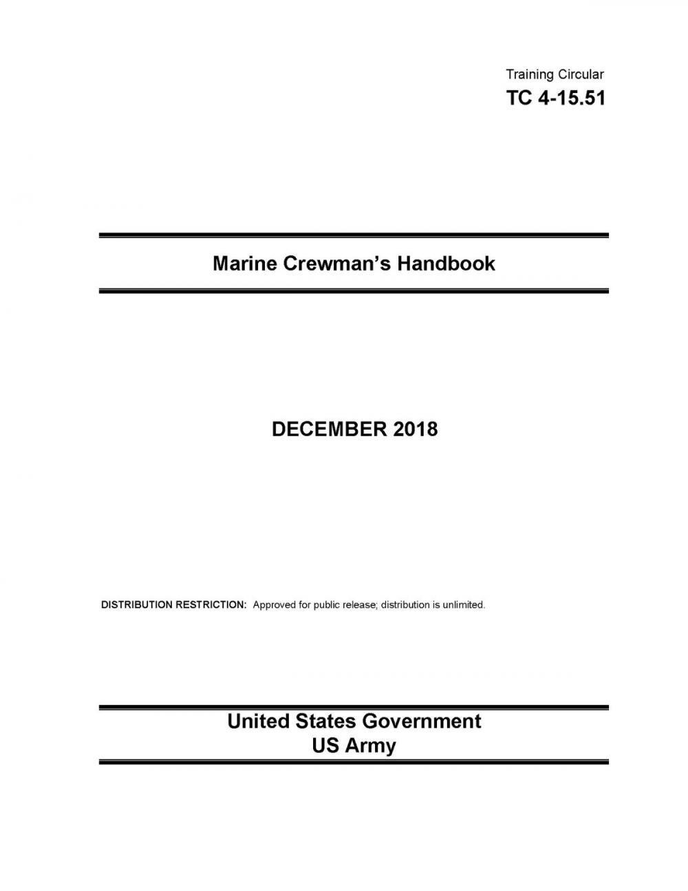 Big bigCover of Training Circular TC 4-15.51 Marine Crewman’s Handbook December 2018