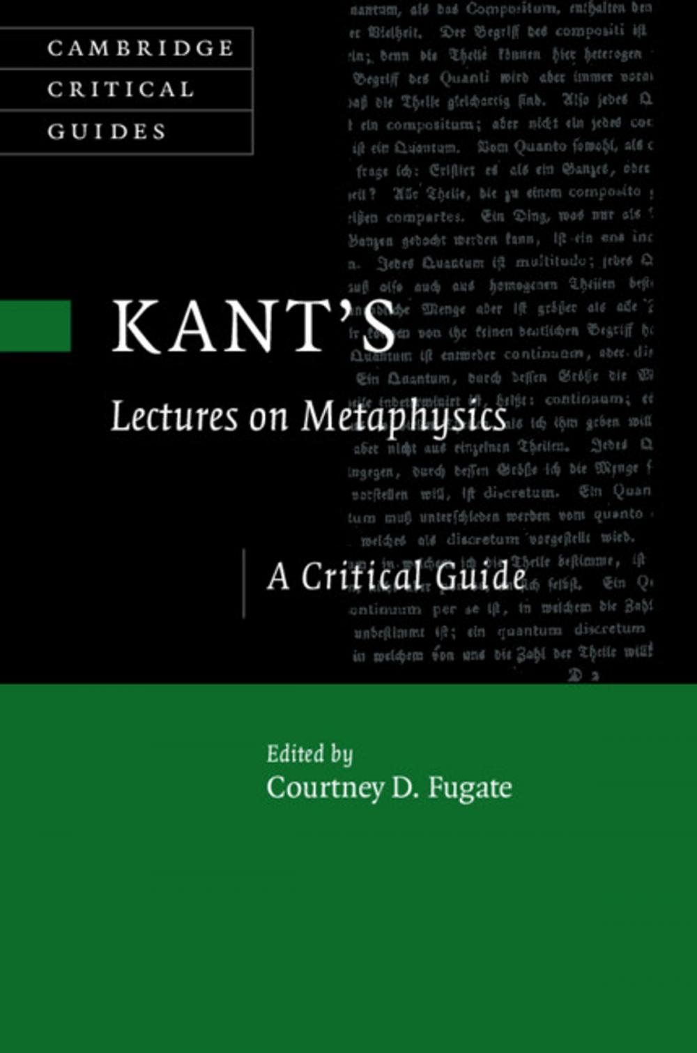 Big bigCover of Kant's Lectures on Metaphysics