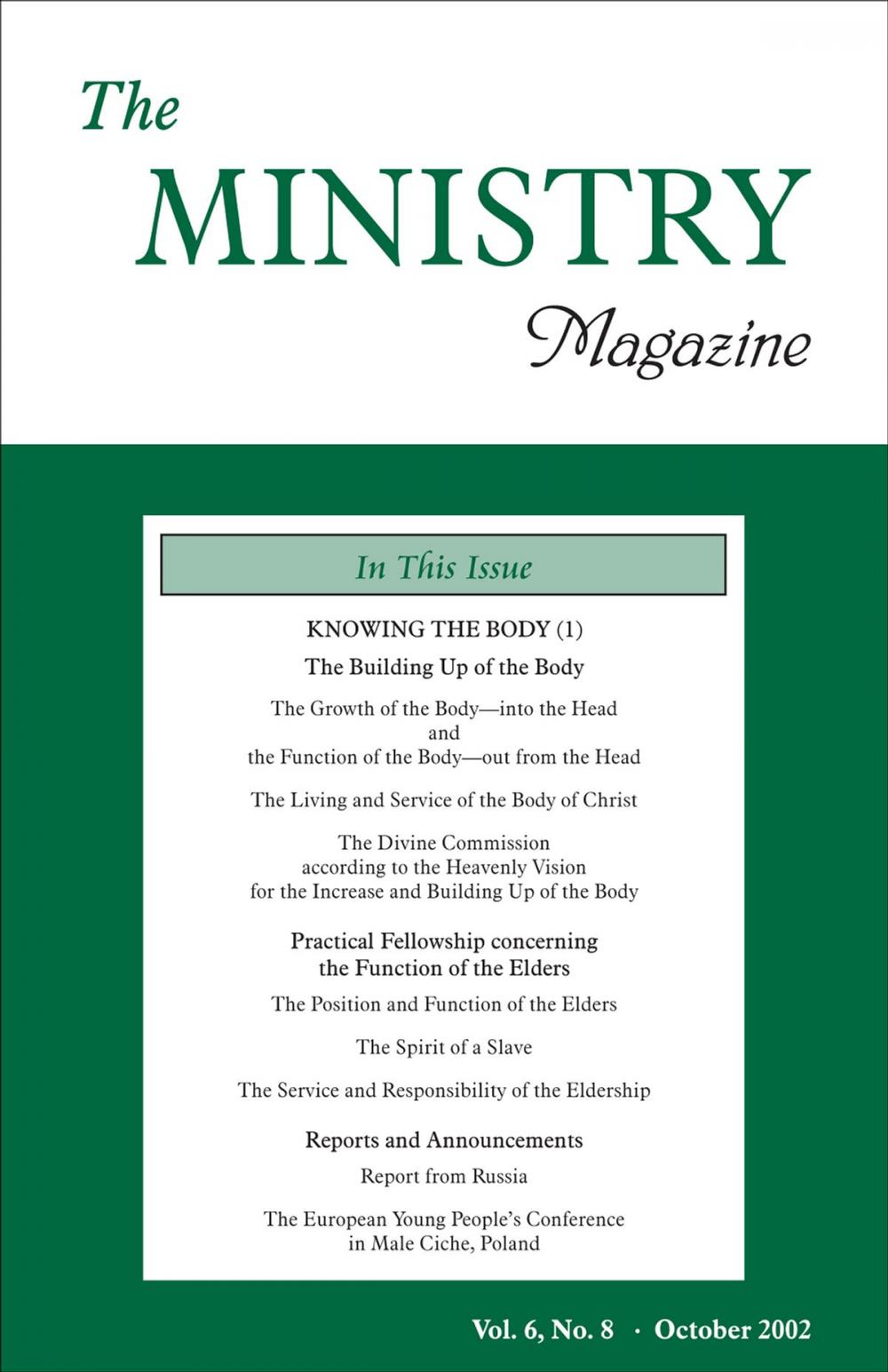 Big bigCover of The Ministry of the Word, Vol. 06, No. 08