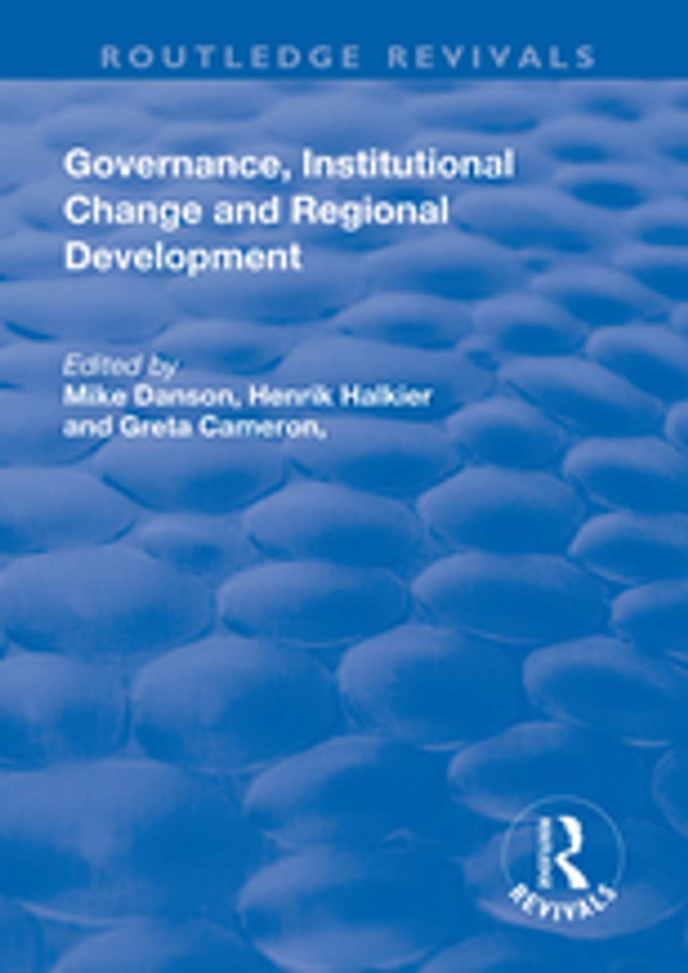 Big bigCover of Governance, Institutional Change and Regional Development