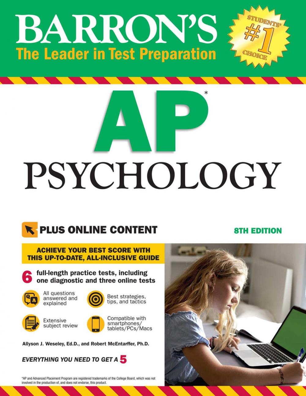 Big bigCover of Barron's AP Psychology with Online Tests