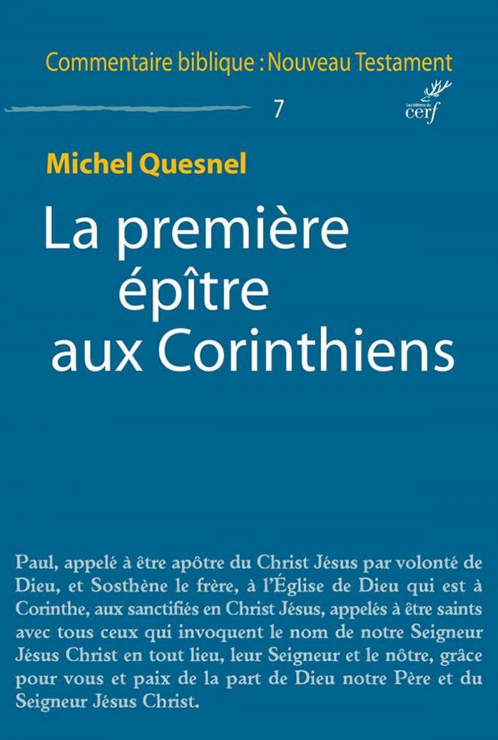 Big bigCover of La première épître aux Corinthiens