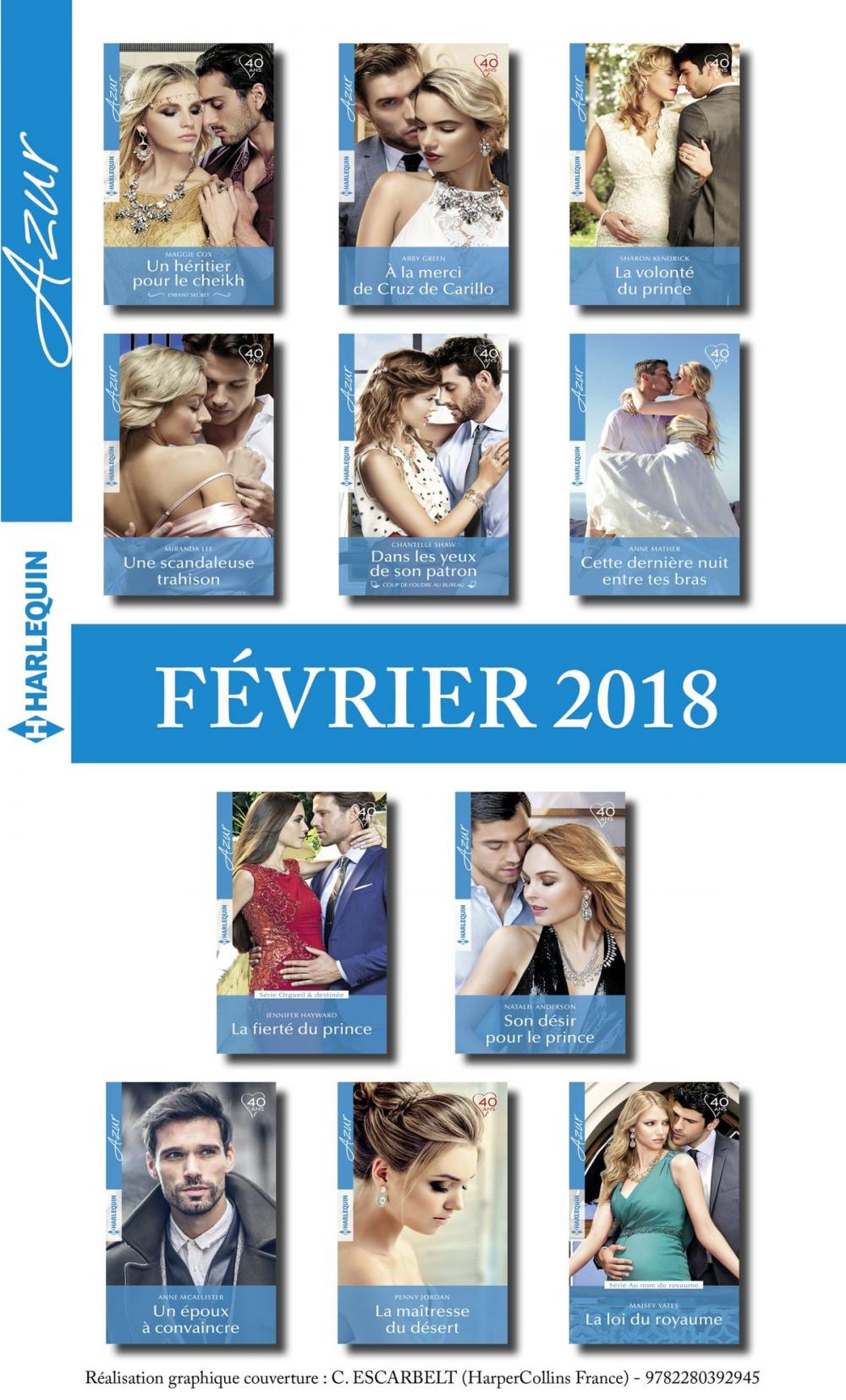 Big bigCover of 11 romans Azur ( n°3916 à 3926 - février 2018)