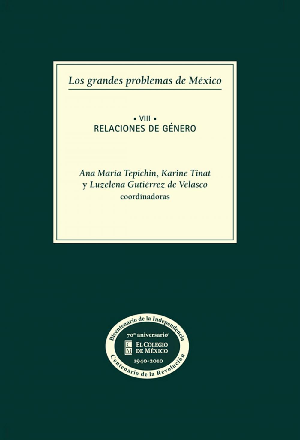 Big bigCover of Los grandes problemas de México. Relaciones de género. T-VIII