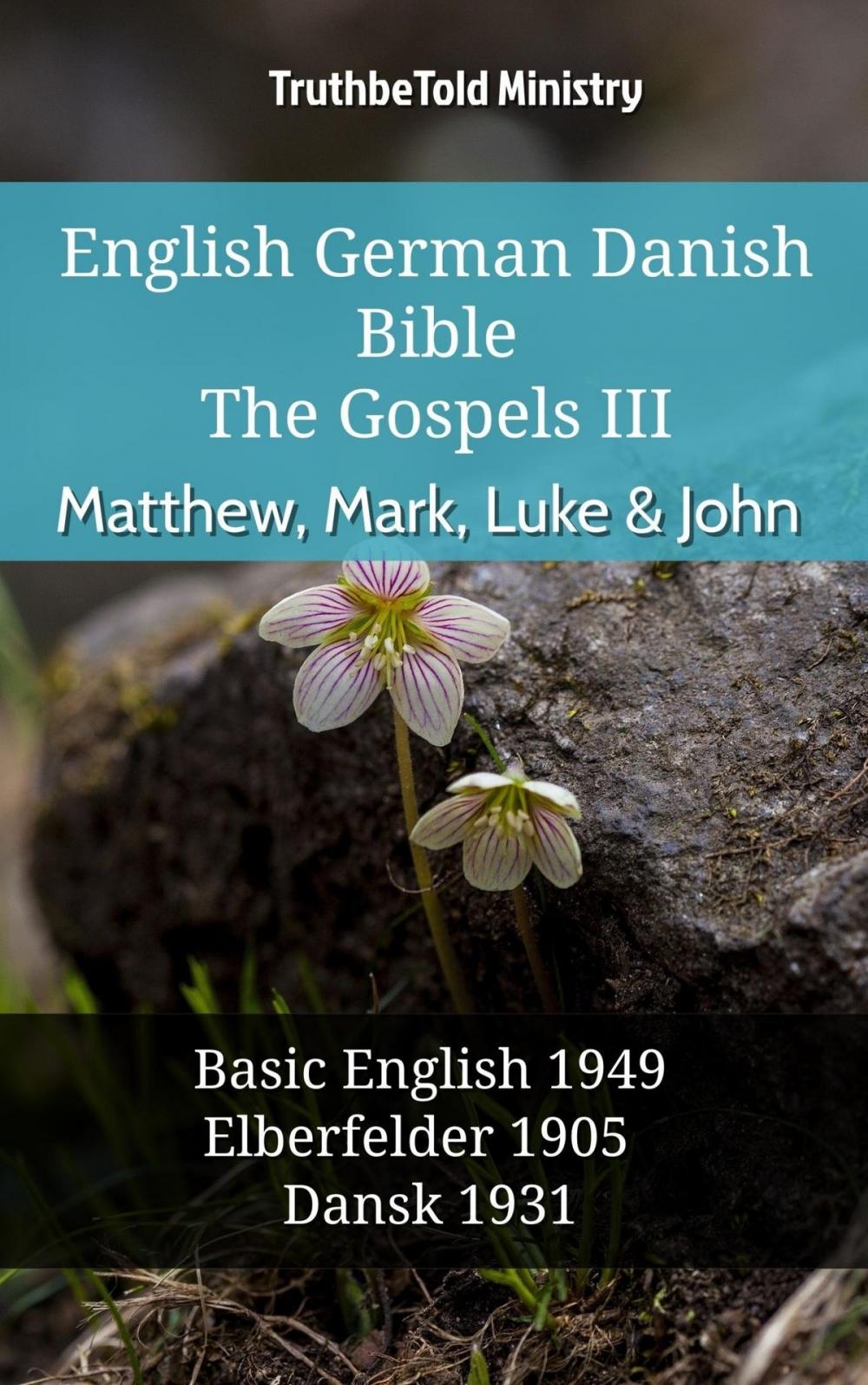 Big bigCover of English German Danish Bible - The Gospels III - Matthew, Mark, Luke & John