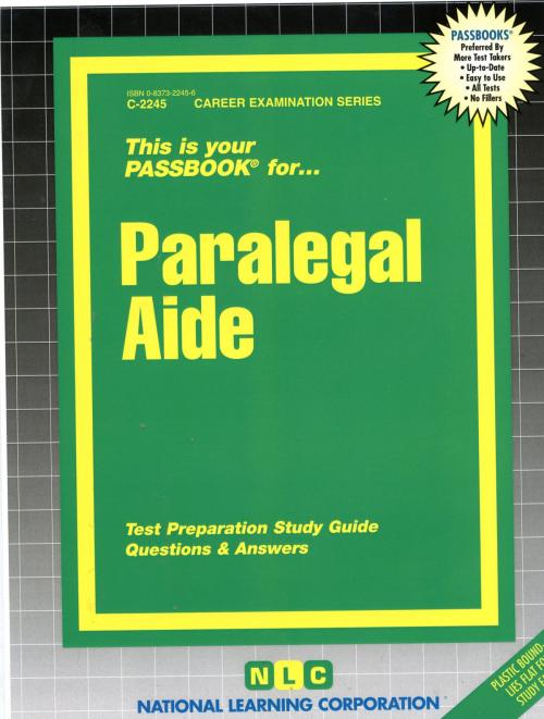 Cover of the book Paralegal Aide by National Learning Corporation, National Learning Corporation