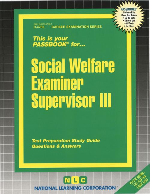 Cover of the book Social Welfare Examiner Supervisor III by National Learning Corporation, National Learning Corporation