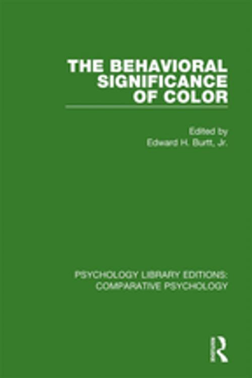 Cover of the book The Behavioral Significance of Color by , Taylor and Francis