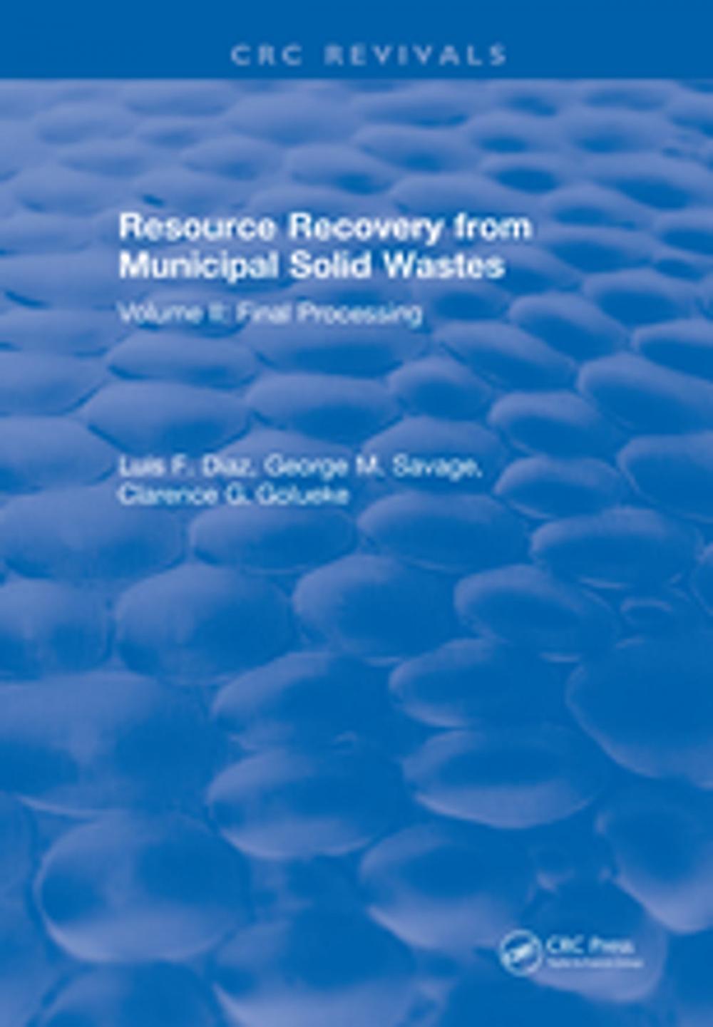 Big bigCover of Resource Recovery From Municipal Solid Wastes